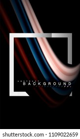 Rainbow fluid colors wave and metallic geometric shape. Artistic illustration for presentation, app wallpaper, banner or poster