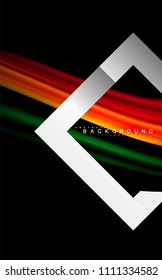 Die Farben der Regenbogenflüssigkeit sind Wellenform und geometrische Form. Künstliche Illustration für Präsentationen, App-Wallpaper, Banner oder Poster