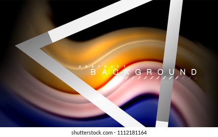 Die Farben der Regenbogenflüssigkeit sind Wellenform und geometrische Form. Künstliche Illustration für Präsentationen, App-Wallpaper, Banner oder Poster
