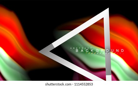 Die Farben der Regenbogenflüssigkeit sind Wellenform und geometrische Form. Künstliche Illustration für Präsentationen, App-Wallpaper, Banner oder Poster