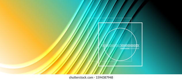 Rainbow fluid gradient background with abstract lines. Colorful geometric background pattern. Vector Illustration For Wallpaper, Banner, Background, Card, Book Illustration, landing page