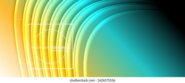 Rainbow fluid gradient background with abstract lines. Colorful geometric background pattern. Vector Illustration  