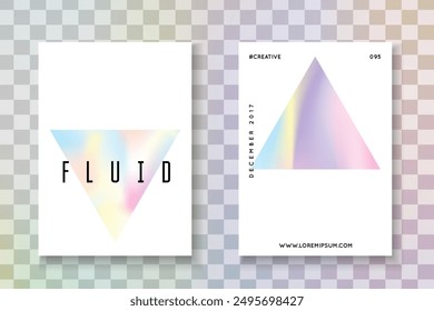 Fluido Rainbow. Fondo de neón. Ilustración de prisma colorido. Concepto Pastel. Vector cromado. Malla holográfica. Tapa de Espectro morado. Líquido Arcoiris Azul