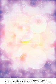 Rainbow Fluid. Soft Concept. Blue Retro Shape. Trendy Dots. Magic Ultraviolet Template. Hipster Design. Dynamic Flyer. Liquid Texture. Violet Rainbow Fluid