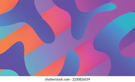 Rainbow Flyer. 3d Neon Design. Dynamic Texture. Minimal Banner. Color Landing Page. Graphic Frame. Purple Hipster Shape. Horizontal Magazine. Violet Rainbow Flyer