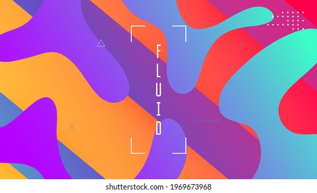 Rainbow Flyer. Trendy Page. Wavy Modern Cover. Futuristic Banner. Colorful Template. Fluid Pattern. Blue Mobile Shape. Wave Landing Page. Magenta Rainbow Flyer