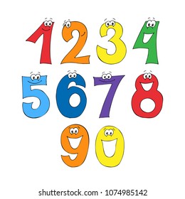 Rainbow font, 123 numeral alphabet.