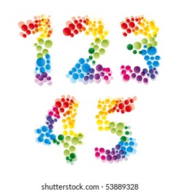 Rainbow font.