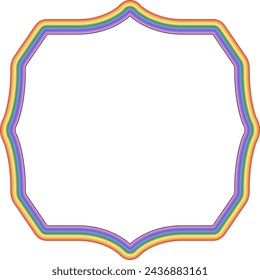 Rainbow frame Square shape vintage frames badges label frames banners spectrum colorful color gradient photo frame borders vector background element decoration creative design ornamental borders 