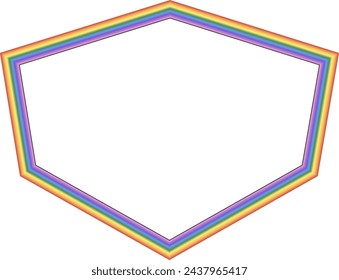 Rainbow frame Square shape vintage frames badges label frames banners spectrum colorful color gradient photo frame borders vector background element decoration creative design ornamental 