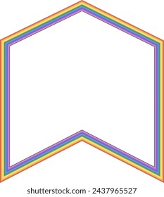 Rainbow frame Square shape vintage frames badges label frames banners spectrum colorful color gradient photo frame borders vector background element decoration creative design ornamental 