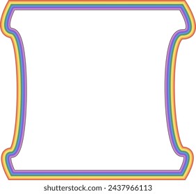 Rainbow frame Square shape vintage frames badges label frames banners spectrum colorful color gradient photo frame borders vector background element decoration creative design ornamental 