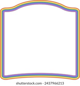 Rainbow frame Square shape vintage frames badges label frames banners spectrum colorful color gradient photo frame borders vector background element decoration creative design ornamental 