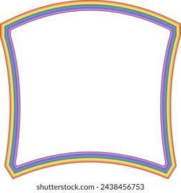 Rainbow frame Square shape vintage frames badges label frames banners spectrum colorful color gradient photo frame borders vector background element decoration creative design ornamental borders 