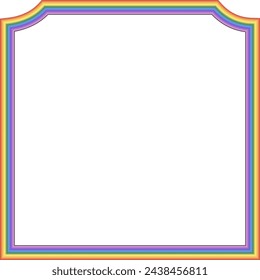 Rainbow frame Square shape vintage frames badges label frames banners spectrum colorful color gradient photo frame borders vector background element decoration creative design ornamental borders 