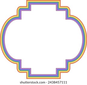 Rainbow frame Square shape vintage frames badges label frames banners spectrum colorful color gradient photo frame borders vector background element decoration creative design ornamental bordes 