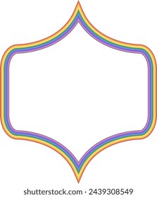 Rainbow frame Square shape vintage frames badges label frames banners spectrum colorful color gradient photo frame borders vector background element decoration creative design ornamental borders 