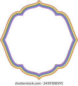 Rainbow frame Square shape vintage frames badges label frames banners spectrum colorful color gradient photo frame borders vector background element decoration creative design ornamental borders 
