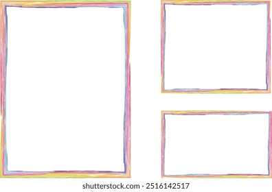 rainbow frames, colorful drawing artwork