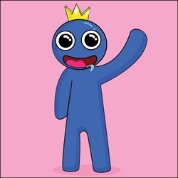 Rainbow Friends Character. Blue Character For Your Background.