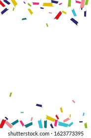 Rainbow Fun Rain Invitation. Confetti Background. Rain Abstract Invitation. Color Invitation Illustration.