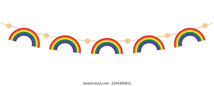 rainbow garland, simple vector illustration clipart