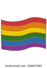 Rainbow gay flag on a white background