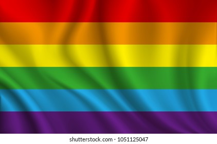 Rainbow gay pride flag, vector illustration.