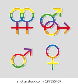 rainbow gender signs