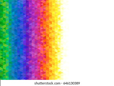 Rainbow geometric abstract background with copy space