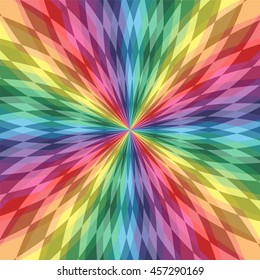Rainbow Geometric Abstract Background. Suitable for textile, fabric, packaging and web design. Vector Illustration.