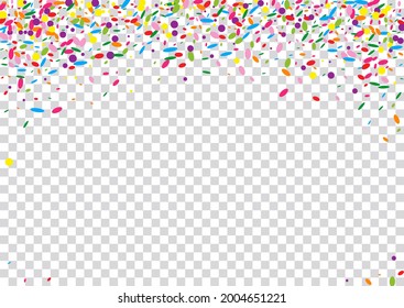 Rainbow Geometric Background Transparent Vector. Circle Wallpaper Texture. Party Illustration. Bright Dot Event Template. Red Eve.