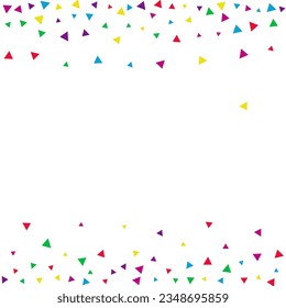 Geometrisches Rainbow-Fest, Vektorweißer Hintergrund. Illustration von Effektelementen. Spaß Confetti Einladung. Hintergrund für Farbformen - Einladung.