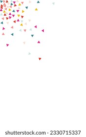 Rainbow Geometric Festival Vector White Background. Invitation Shapes Postcard. Top Triangle Invitation. Happy Elements Fun Banner.