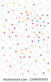 Rainbow Geometric Flying Vector Transparent Background. Christmas Shapes Backdrop. Top Confetti Card. Falling Triangle Invitation Illustration.