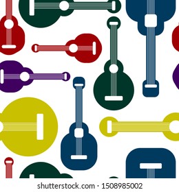 rainbow geometry guitar with flat design
