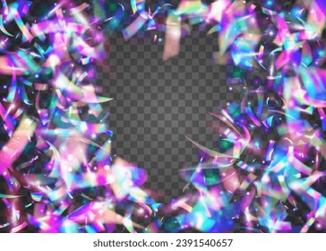 Rainbow Glare. Kaleidoscope Confetti. Holiday Art. Neon Effect. Blur Abstract Gradient. Flying Foil. Purple Laser Background. Party Flyer. Pink Rainbow Glare