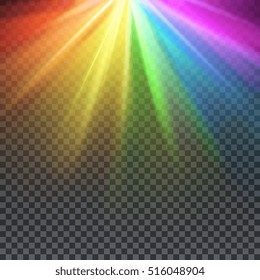 Rainbow Glare Spectrum With Gay Pride Colors Vector Illustration