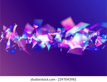 Rainbow Glare. Transparent Texture. Glitter Art. Falling Sparkles. Unicorn Foil. Shiny Flare. Purple Party Confetti. Blur Realistic Backdrop. Blue Rainbow Glare