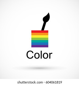 Rainbow glass logo creative design art studio
