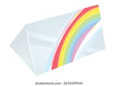 Rainbow glass prism. vector illustration