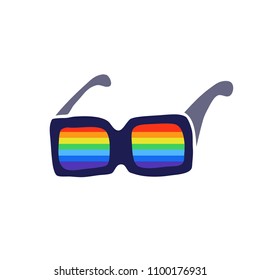 rainbow glasses doodle icon
