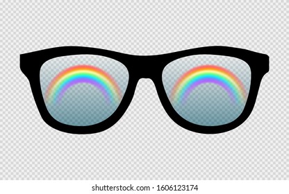 rainbow glasses isolated on a white background. EPS 10