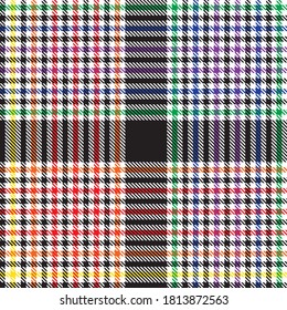 Rainbow Glen Plaid textured seamless pattern suitable for fashion textiles and graphics