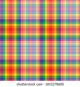 Rainbow Glen Plaid textured seamless pattern suitable for fashion textiles and graphics