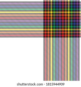 Rainbow Glen Plaid textured seamless pattern suitable for fashion textiles and graphics