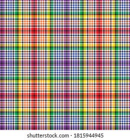 Rainbow Glen Plaid textured seamless pattern suitable for fashion textiles and graphics
