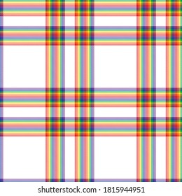 Rainbow Glen Plaid textured seamless pattern suitable for fashion textiles and graphics