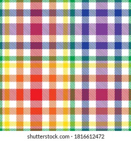 Rainbow Glen Plaid textured seamless pattern suitable for fashion textiles and graphics