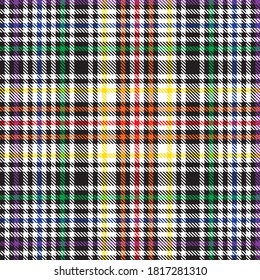 Rainbow Glen Plaid textured seamless pattern suitable for fashion textiles and graphics